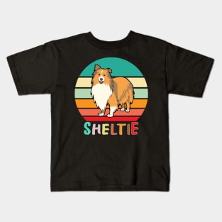 Vintage Retro Sheltie Kids T-Shirt